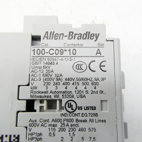 ALLEN BRADLEY 100-C09KJ10 SER. A 24VDC (WH) NSMP