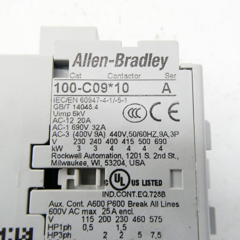 ALLEN BRADLEY 100-C09KJ10 SER. A 24VDC (WH) NSMP