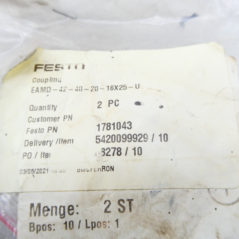 FESTO EAMD-42-40-20-16X25-U 1781043 (PKG OF 2) NSMP