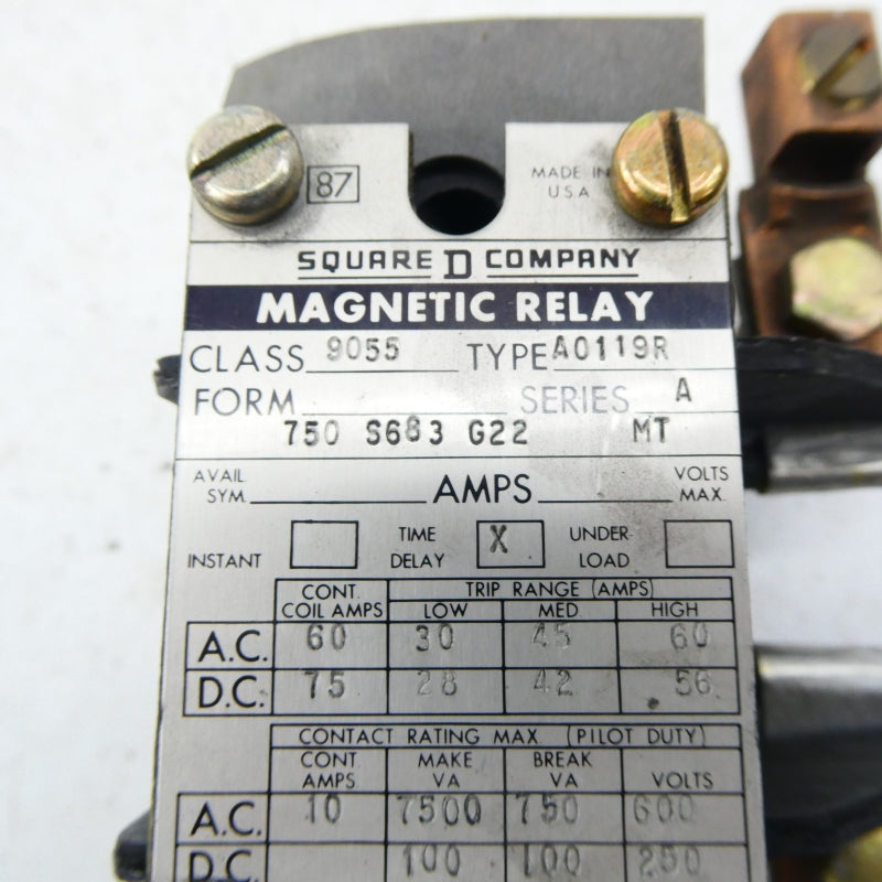 SQUARE D 9055AO119R SER. A 600VAC 10A NSNP