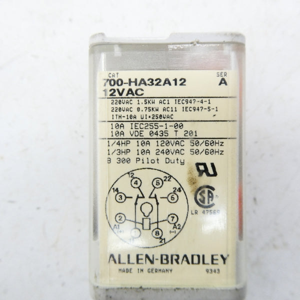 ALLEN BRADLEY 700-HA32A12 SER. A 12VAC NSNP