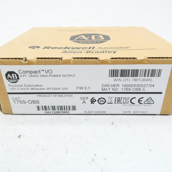 ALLEN BRADLEY 1769-OB8 SER. A F/W 3.1 DATE: 2021 NSFS