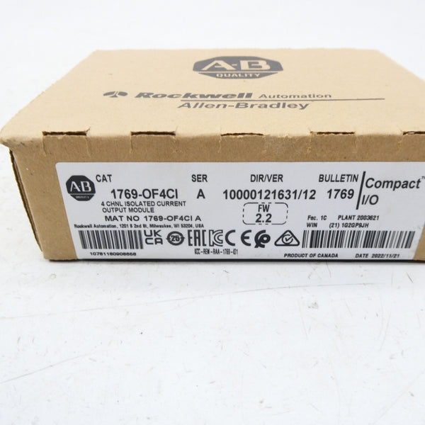 ALLEN BRADLEY 1769-OF4CI SER. A F/W 2.2 DATE: 2022 NSFS