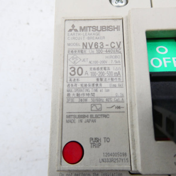 MITSUBIHSI NV63-CV-3P-30A 100-440VAC 30A NSMP