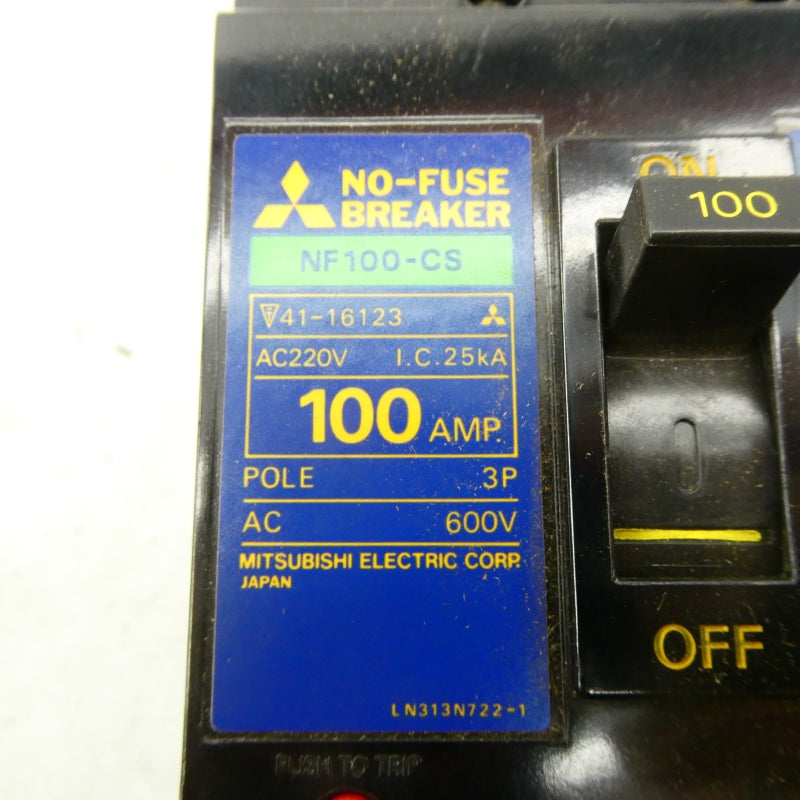 MITSUBISHI NF100-CS-3P-100A 600VAC 100A NSMP