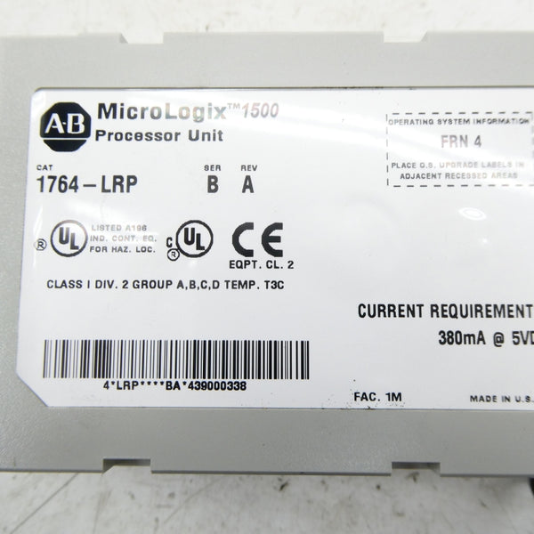 ALLEN BRADLEY 1764-LRP SER. B F/W 4 REV. A NSNP