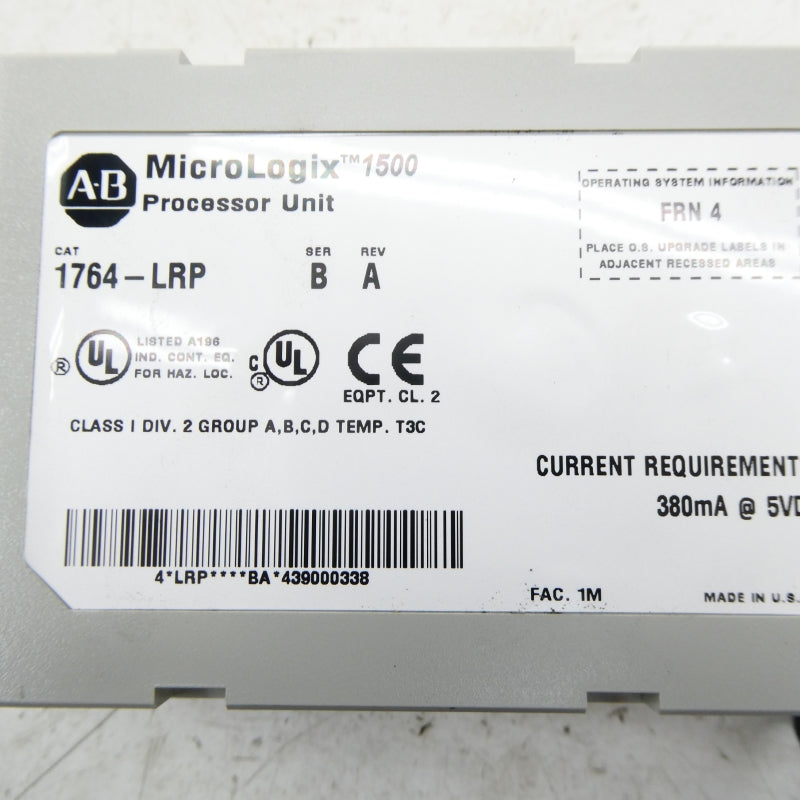 ALLEN BRADLEY 1764-LRP SER. B F/W 4 REV. A NSNP