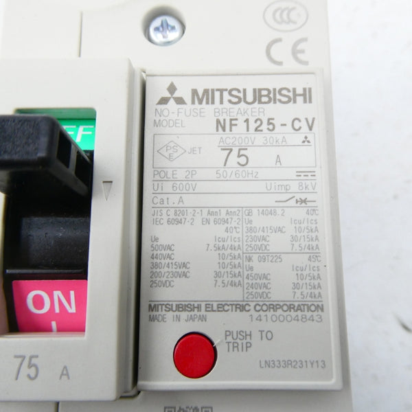 MITSUBISHI NF125-CV-2P-75A 600V 75A NSMP