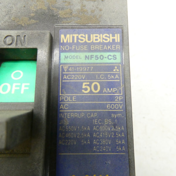 MITSUBISHI NF50-CS-2P-50A 600VAC 50A NSNP