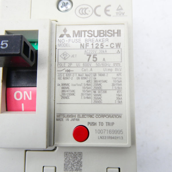 MITSUBISHI NF125-CW-2P-75A 600V 75A NSNP