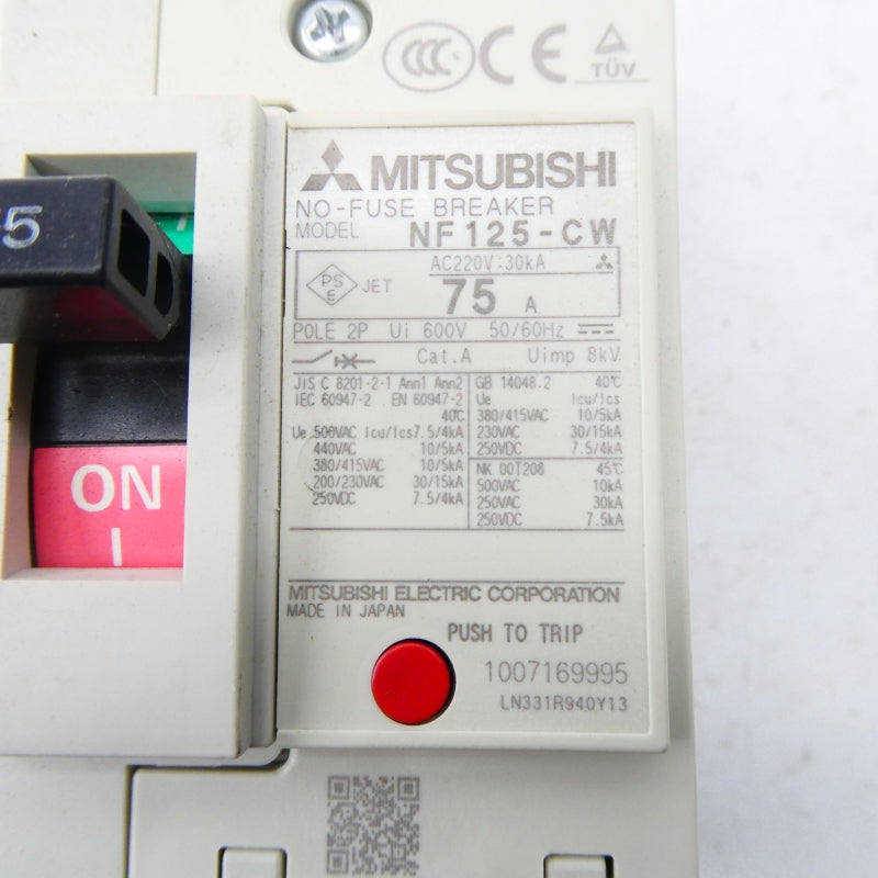 MITSUBISHI NF125-CW-2P-75A 600V 75A NSNP