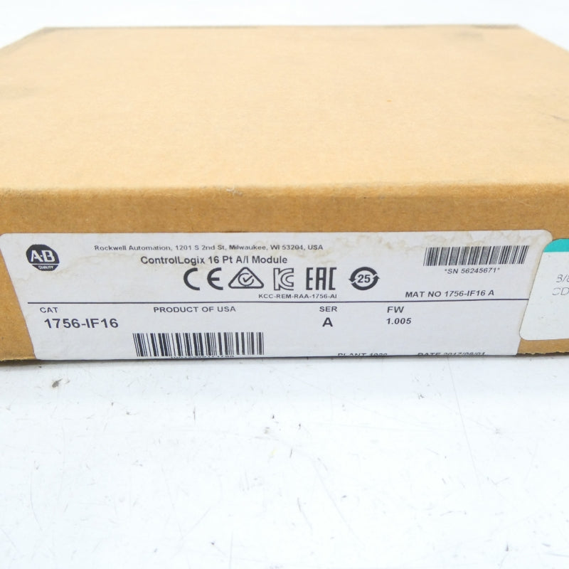 ALLEN BRADLEY 1756-IF16 SER. A F/W 1.005 DATE: 2017 NSFS