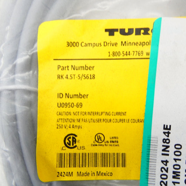TURCK RK4.5T-5/S618 U0950-69 250V 4A NSMP