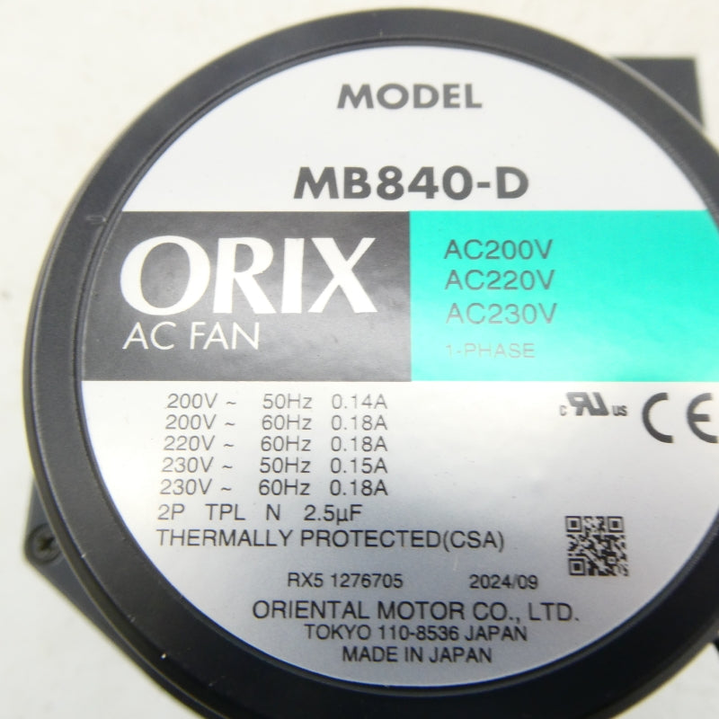 ORIENTAL MOTOR MB840-D 230VAC 0.18A NSNP