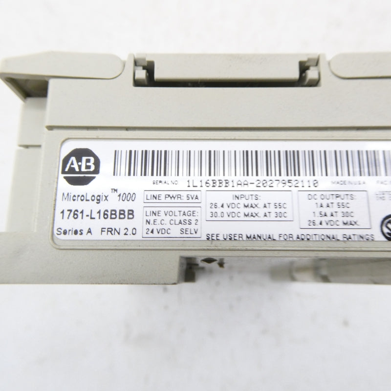 ALLEN BRADLEY 1761-L16BBB SER. A F/W 2.0 24VDC NSMP