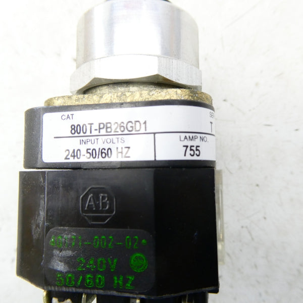 ALLEN BRADLEY 800T-PB26GD1 SER. T 240V NSNP