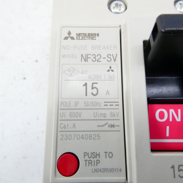 MITSUBISHI NF32-SV-3P-15A 200VAC 15A NSMP