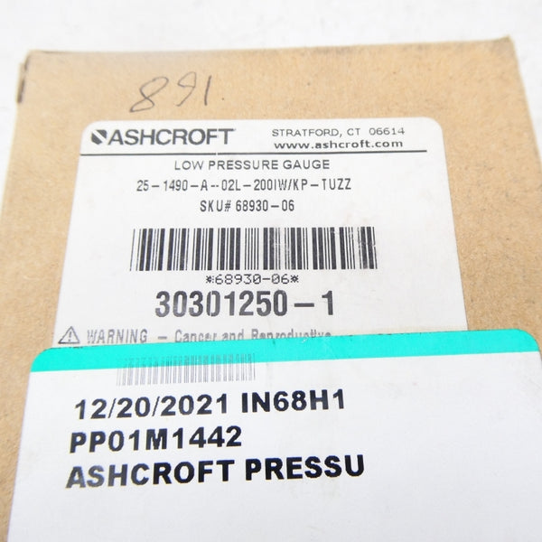 ASHCROFT 25-1490-A-02L-200IW/KP-TUZZ NSMP