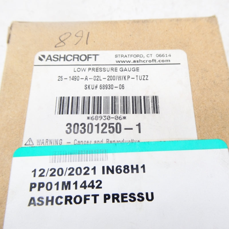 ASHCROFT 25-1490-A-02L-200IW/KP-TUZZ NSMP