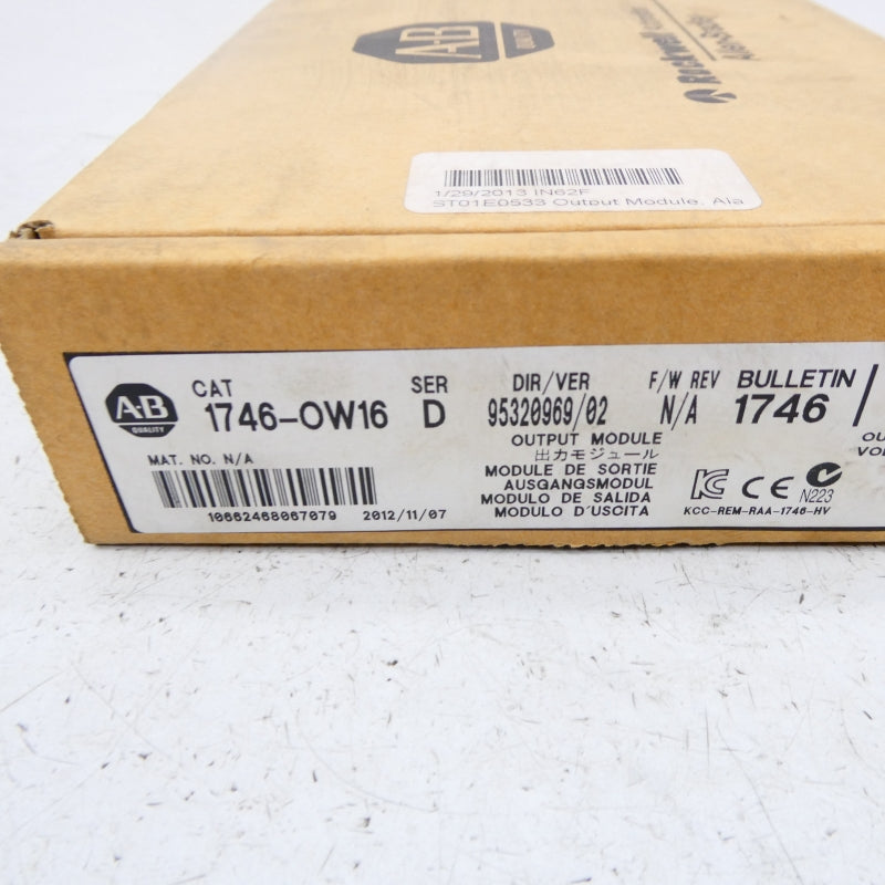 ALLEN BRADLEY 1746-OW16 SER. D DATE: 2012 NSFS