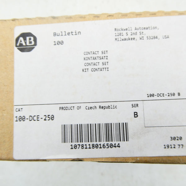 ALLEN BRADLEY 100-DCE-250 SER. B (BR/WH) NSMP