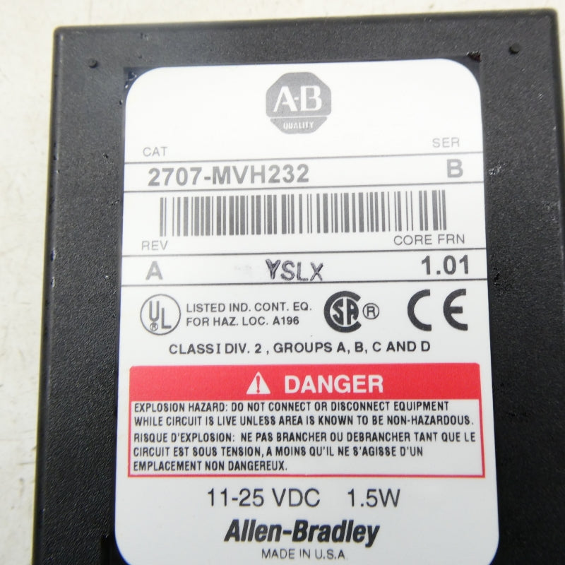 ALLEN BRADLEY 2707-MVH232 SER. B F/W 1.01 10-25VDC NSMP