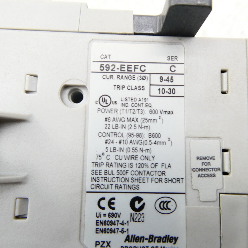 ALLEN BRADLEY 592-EEFC SER. C 9-45A (AS PICTURED) (BR/WH) NSMP