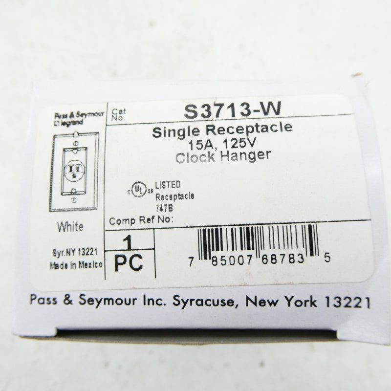 PASS & SEYMOUR S3713-W 125V 15A NSMP