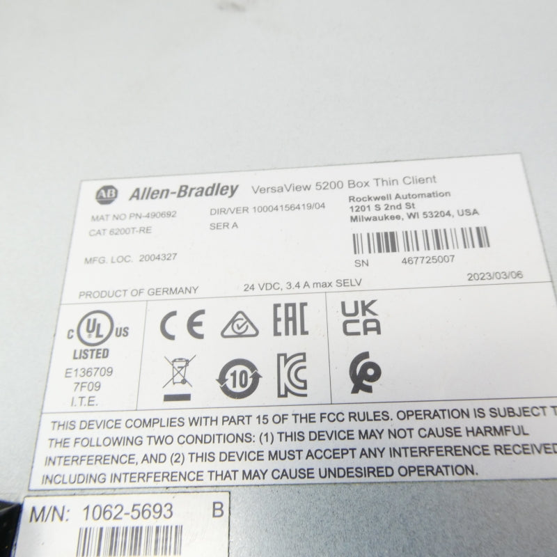 ALLEN BRADLEY 6200T-RE SER. A 24VDC 3.4A NSNP