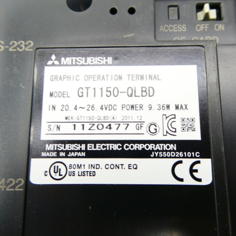 MITSUBISHI GT1150-QLBD 26.4VDC NSMP