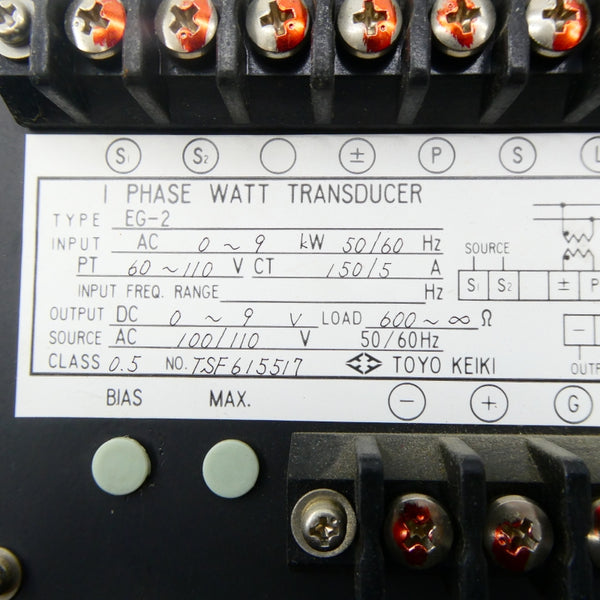 TOYO KEIKI EG-2 100/110VAC 150/5A NSNP