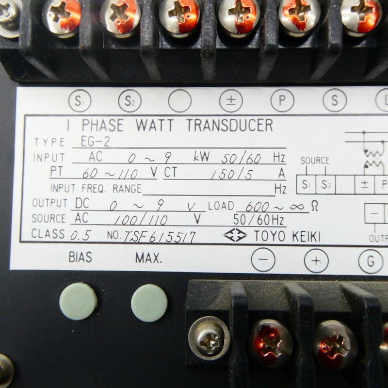 TOYO KEIKI EG-2 100/110VAC 150/5A NSNP