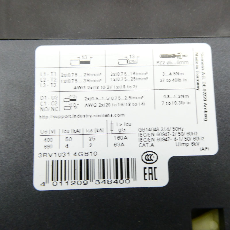SIEMENS 3RV1031-4GB20 36-45A NSMP
