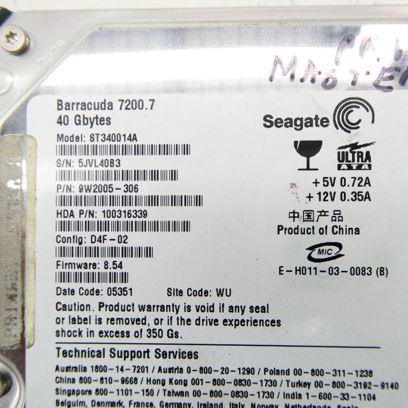 SEAGATE ST340014A 9W2005-306 12V NSNP