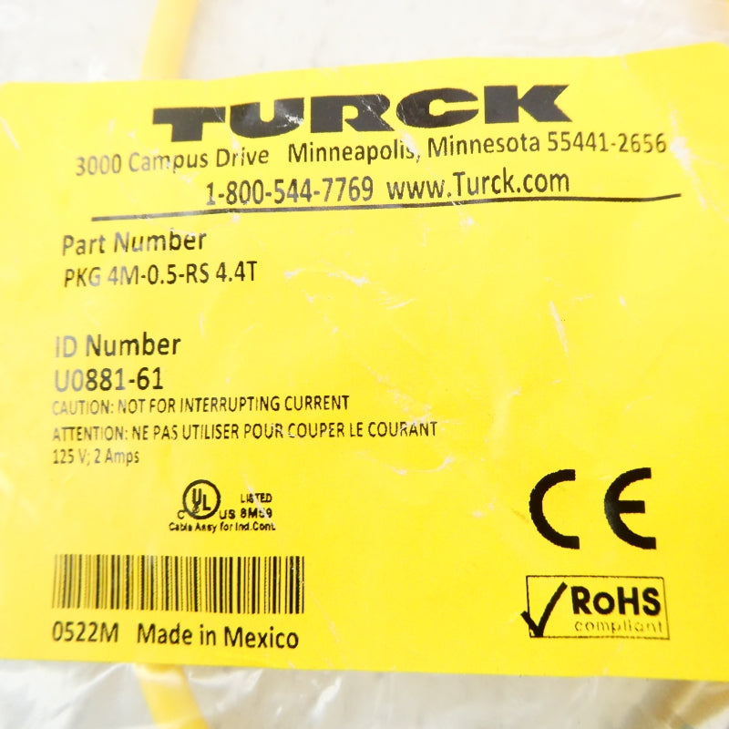 TURCK PKG4M-0.5-RS4.4T U0881-61 125V 2A NSMP