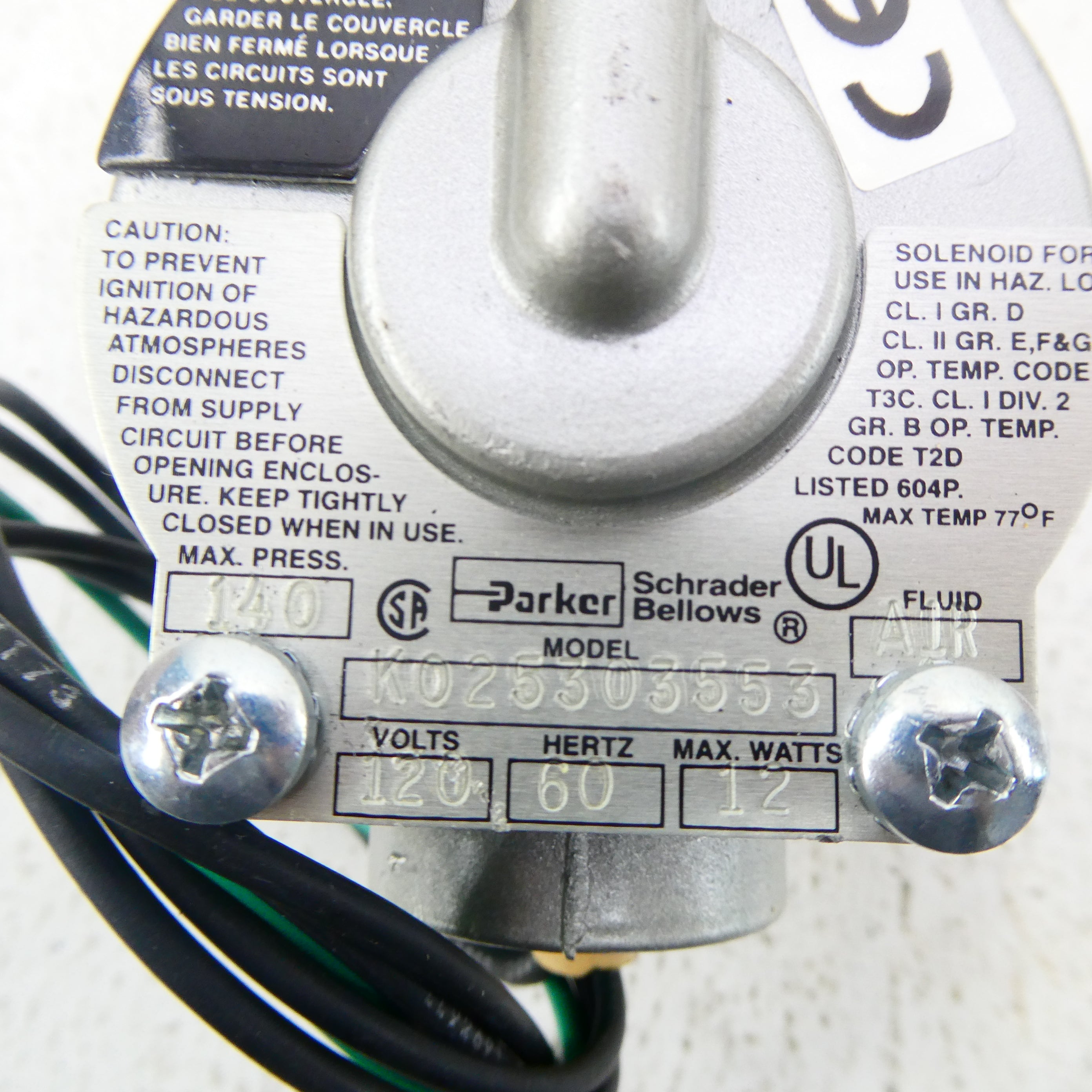 PARKER K025303553 120V 140PSI NSMP