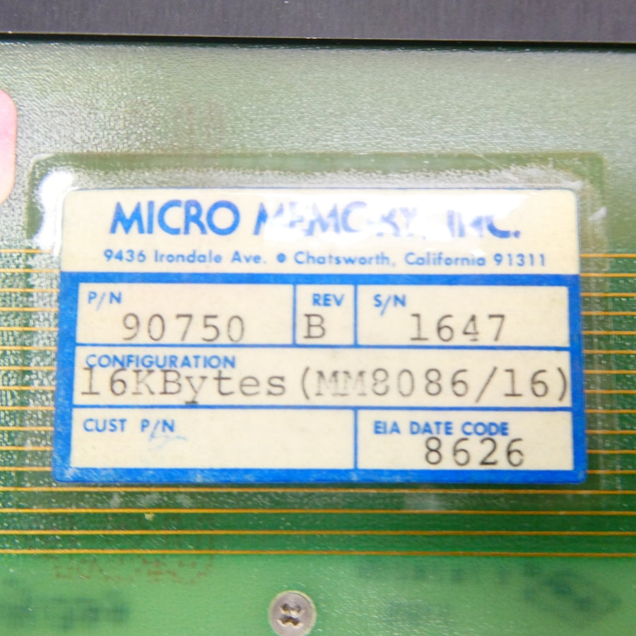 MICRO MEMORY 90750 REV. B (AS PICTURED) NSNP