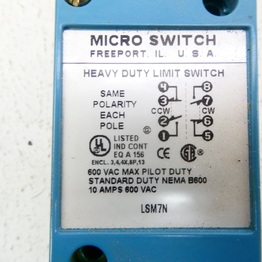 MICRO SWITCH LSM7N 600VAC 10A NSNP