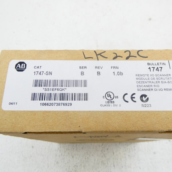 ALLEN BRADLEY 1747-SN SER. B F/W 1.0B DATE: 2011 NSFS