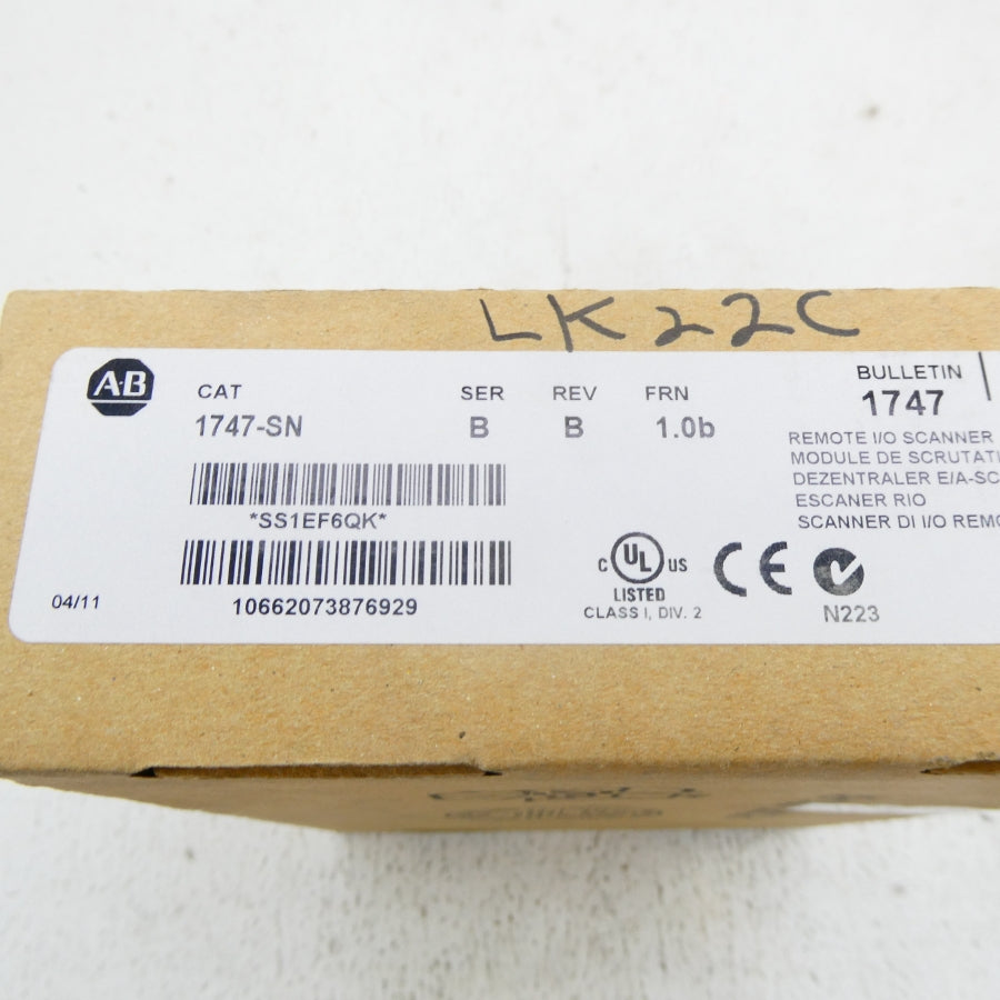 ALLEN BRADLEY 1747-SN SER. B F/W 1.0B DATE: 2011 NSFS