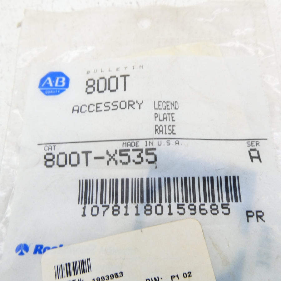 ALLEN BRADLEY 800T-X535 SER. A NSMP