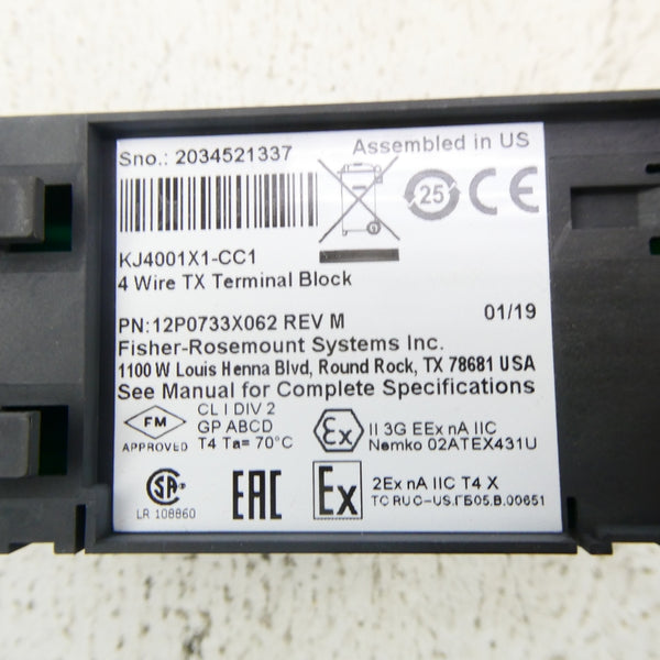 FISHER ROSEMOUNT 12P0733X062 KJ4001X1-CC1 REV. M NSNP