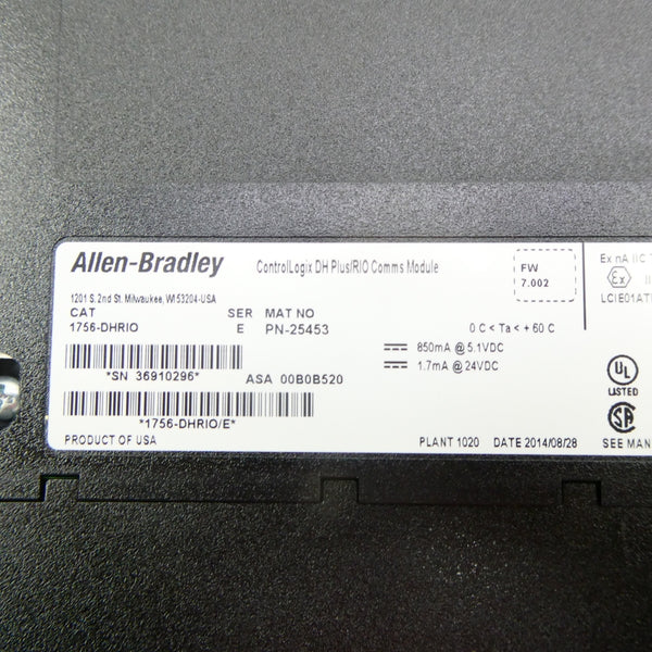 ALLEN BRADLEY 1756-DHRIO SER. E F/W 7.002 24VDC NSMP