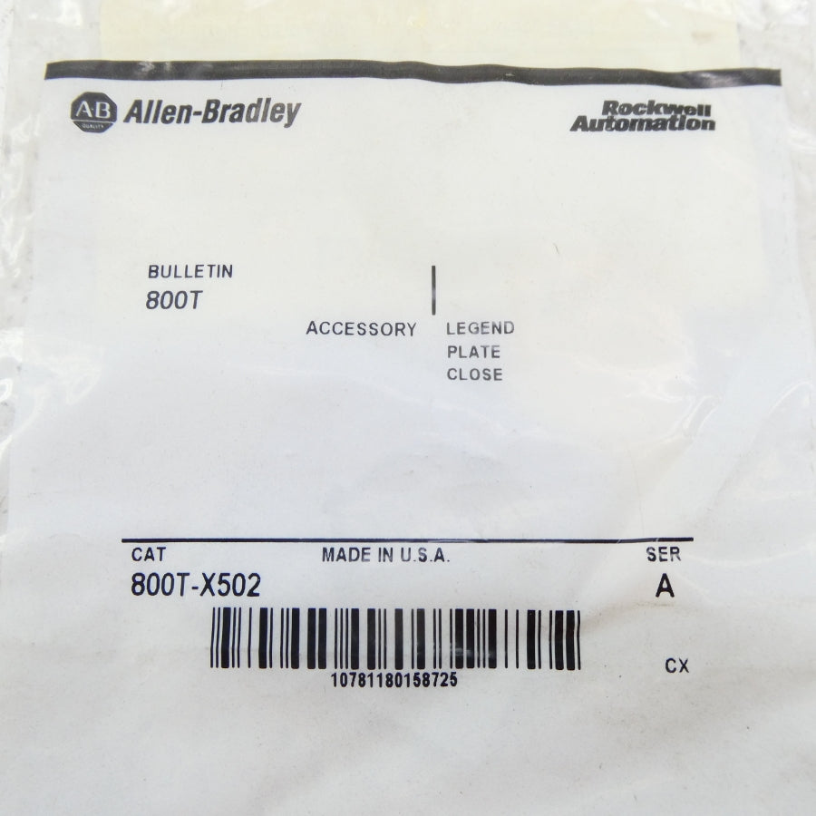 ALLEN BRADLEY 800T-X502 SER. A NSMP