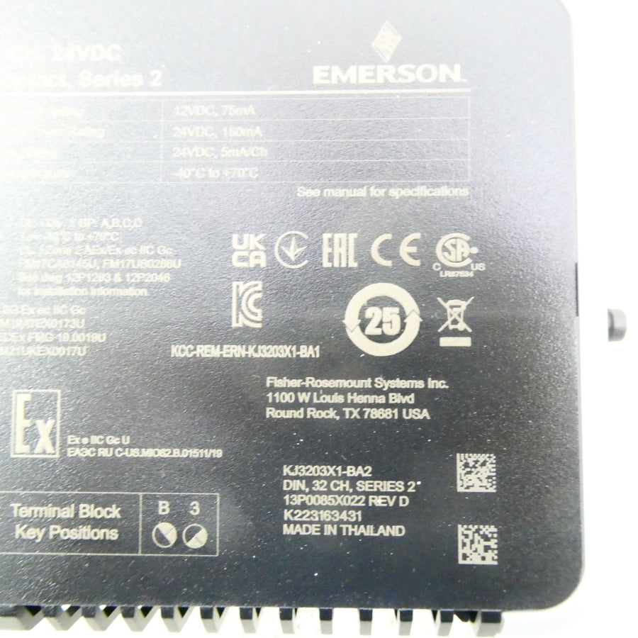 EMERSON KJ3203X1-BA2 13P0085X022 24VDC REV. D NSNP