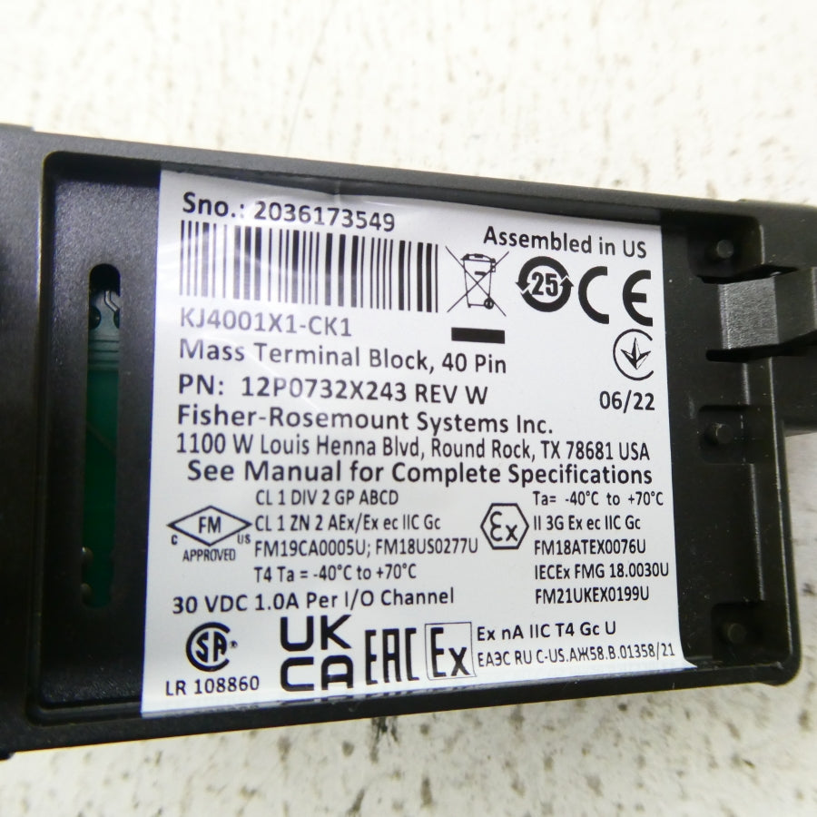 FISHER ROSEMOUNT 12P0732X243 KJ4001X1-CK1 REV. W NSNP
