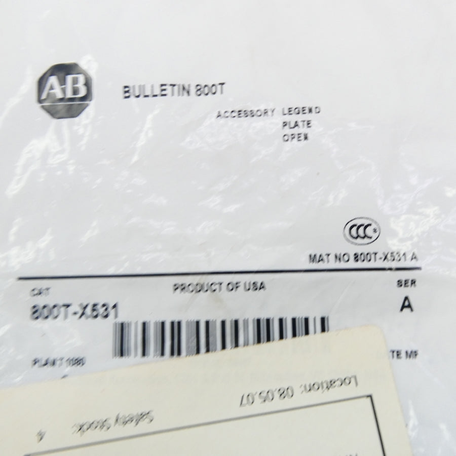 ALLEN BRADLEY 800T-X531 SER. A NSMP
