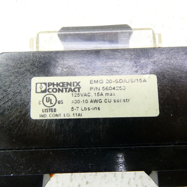 PHOENIX CONTACT EMG30-SD/US/15A 5604253 125VAC 15A NSNP