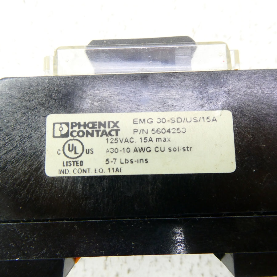 PHOENIX CONTACT EMG30-SD/US/15A 5604253 125VAC 15A NSNP