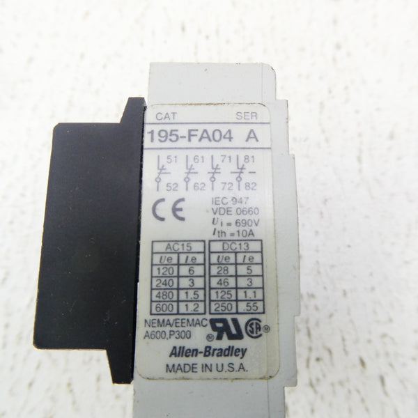 ALLEN BRADLEY 195-FA04 SER. A 600VAC 1.2A (GREY) NSNP